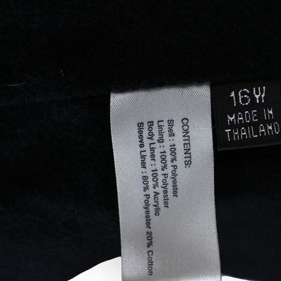 Gallery Woman Black Overcoat | Women’s 16W | Removable Liner Long Coat - Picture 6 of 12